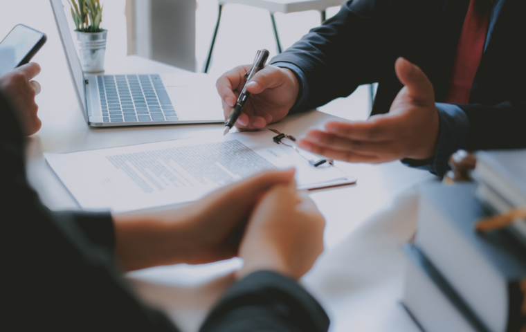 Business people at a desk