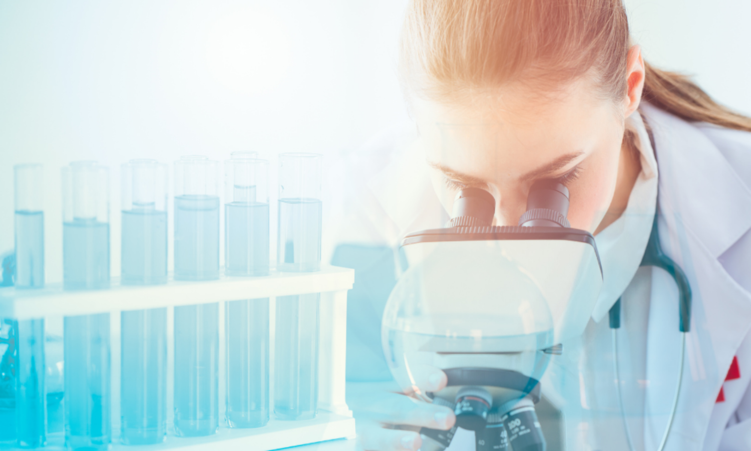 Doctor with microscope