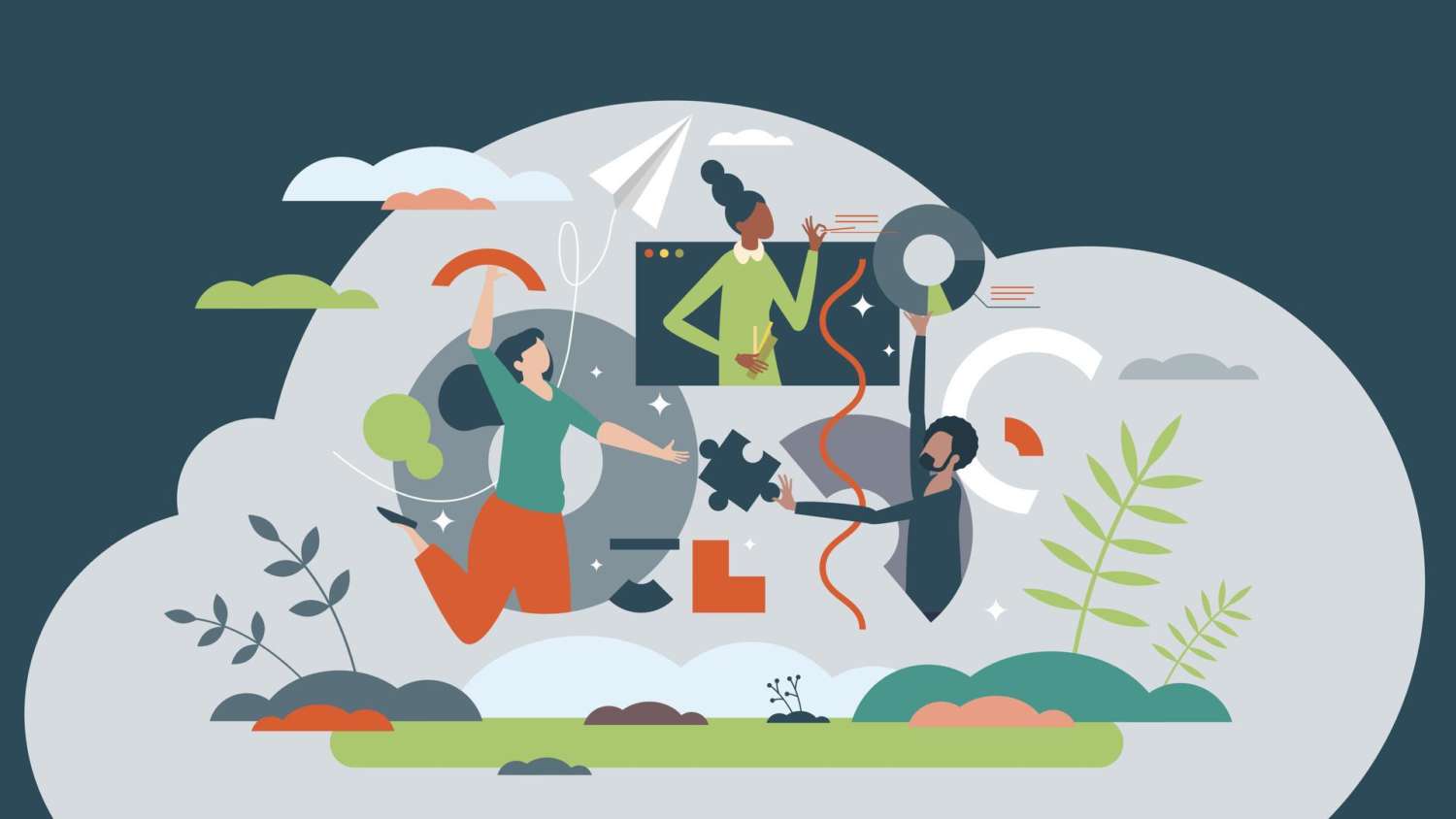 People innovating and collaborating.