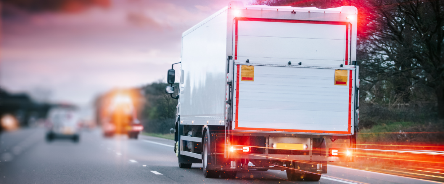 Lorry carying cargo on motorway