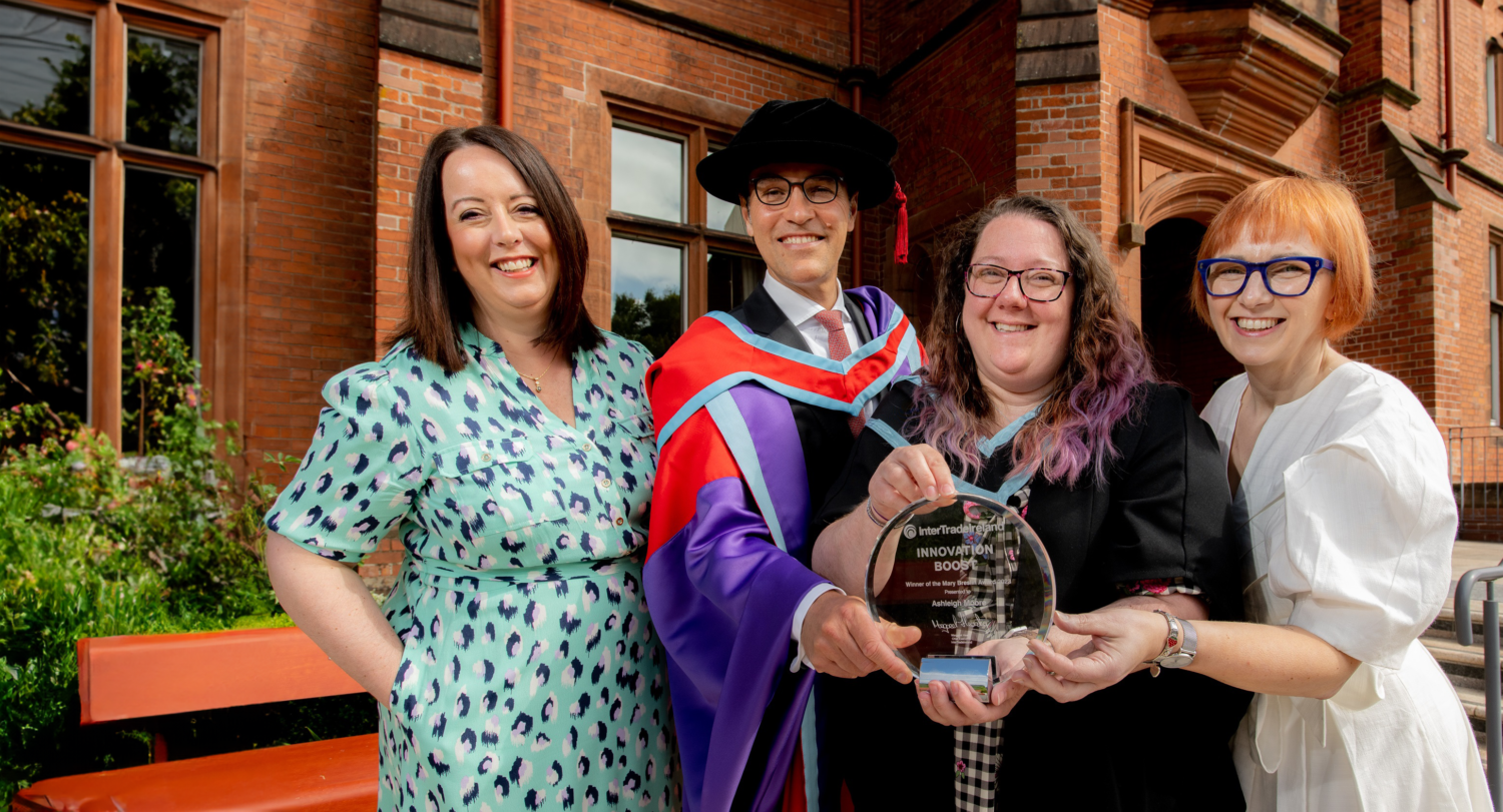 Alison Currie, Director of Innovation and Entrepreneurship, InterTradeIreland, Professor Ulf Bosch, Academic Director of the William J.Clinton Leadership Institute, Ashleigh Moore, winner of the Mary Breslin Award and Janet Toal, Manager of Innovation pro