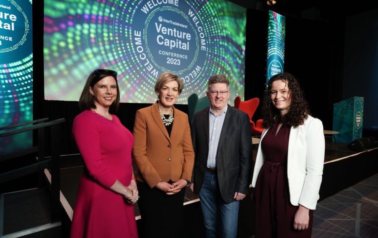 Susan Hayes Culleton Conference Host and the Positive Economist Margaret Hearty Chief Executive of Inter Trade Ireland Brian Caulfield Chair Scale Ireland and Lucy O Keeffe Chief Executive of Croi Valve