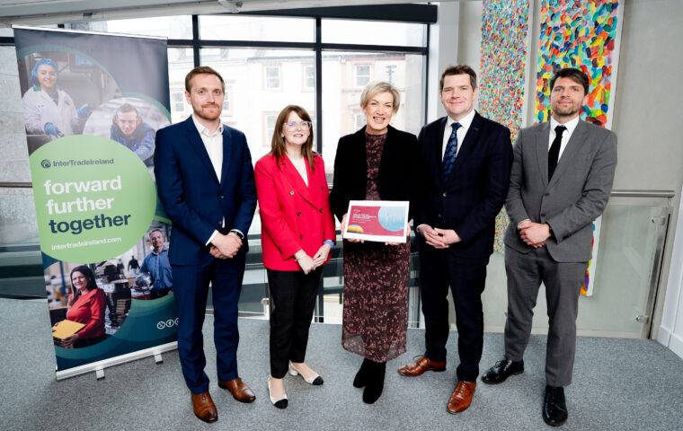 David Thomason Partner at Everoze, Dr Caoimhe Archibald, Minister for the Economy, Margaret Hearty, CEO of InterTradeIreland, Minister Peter Burke, Minister for Enterprise, Tourism and Employment, Stuart Mathieson, Research Manager at InterTradeIreland