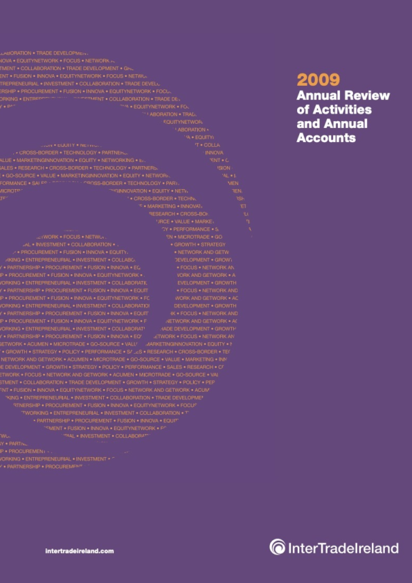 Inter Trade Ireland Annual Report and Accounts 2009 thumb